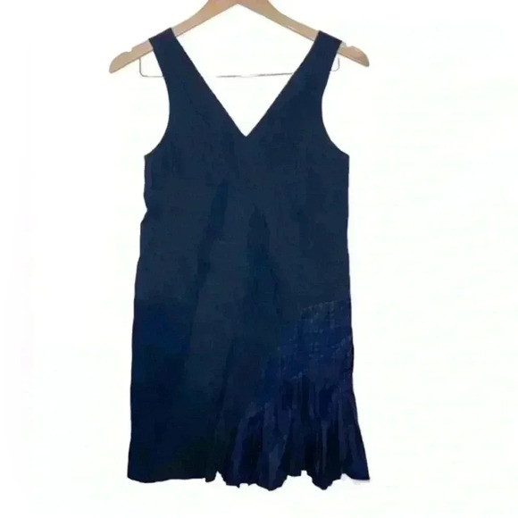 Tibi Linen Shift Navy Dress Size - Picture 1 of 13